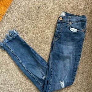 Free People Classic Blue Distressed Women Jeans